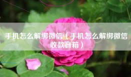 手机怎么解绑微信（手机怎么解绑微信收款音箱）